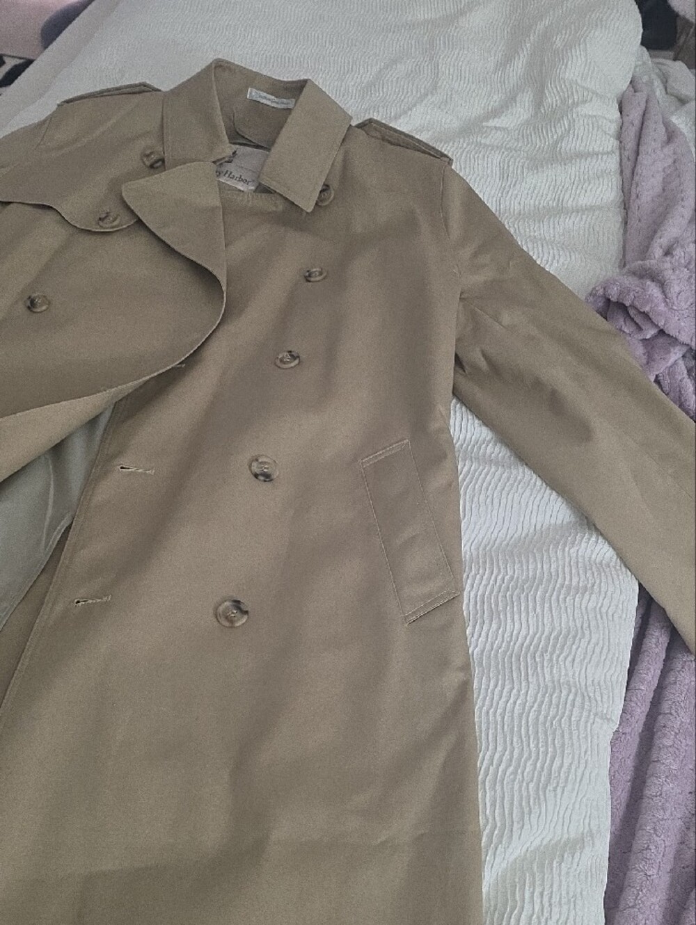 London Fog Men's Beige 40R Double-Breasted Trench Coat - Picture 4 of 10